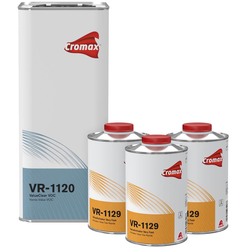 CROMAX KIT_VR1120_XFAST 1 Vernis VR1120 5L + 3 durcisseurs extra rapide VR1129 1L