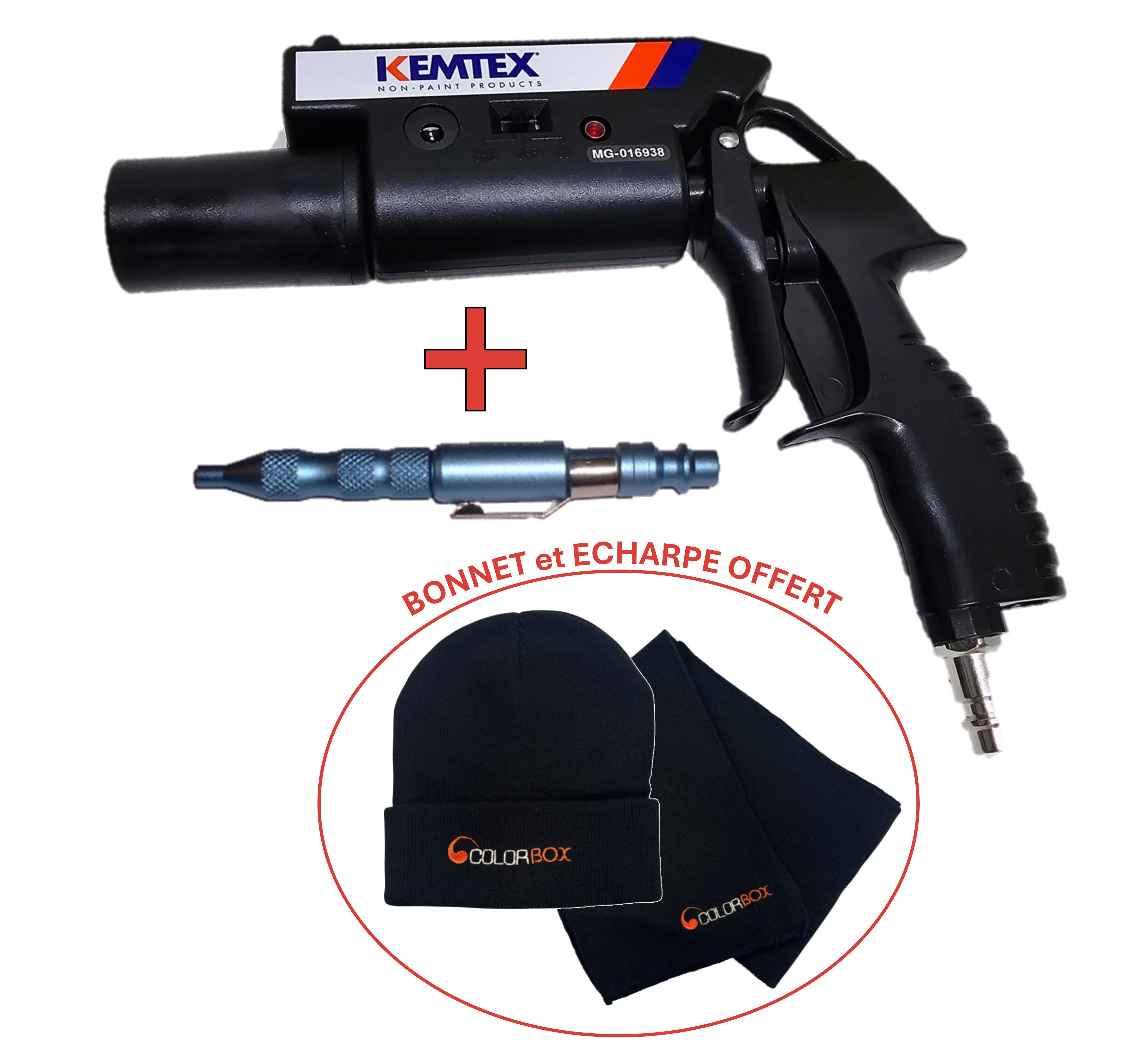 KIT_ANTISTATIQUE Pistolet ionisant + souflette diam 8mm + écharpe et bonnet Colorbox