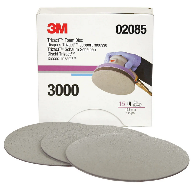 3M 02085 P3000 diam 152mm - 25 disques trizact Hookit de finition