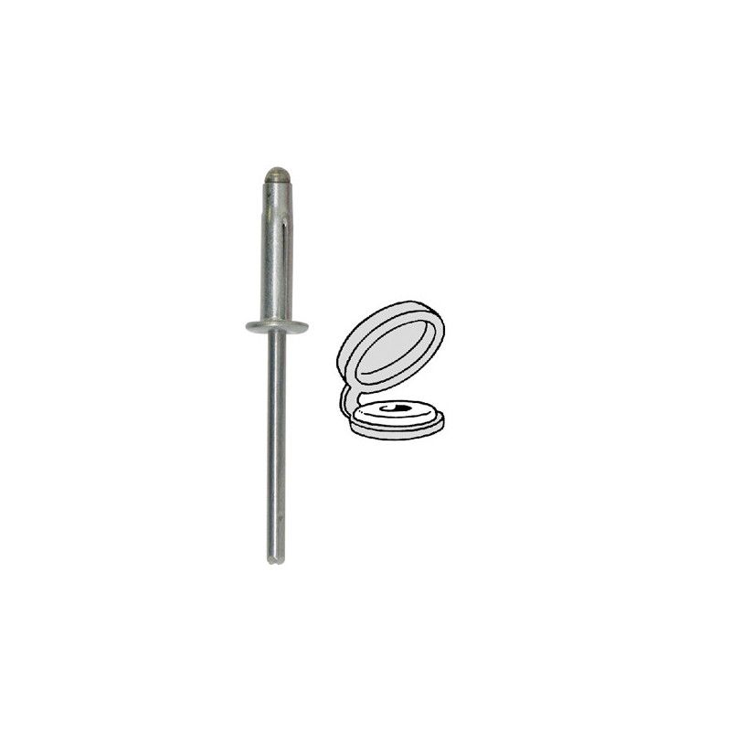 RESTAGRAF 4540 Rivet expansé 4x17.5mm avec chapo blanc pour plaque d'immatriculation
