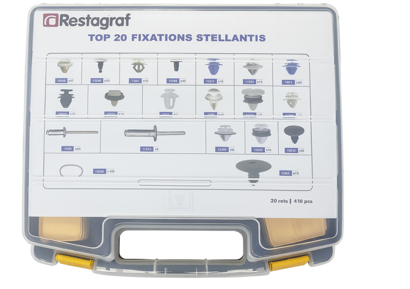 RESTAGRAF 3138 Malette contenant le top 20 des fixations Stellantis