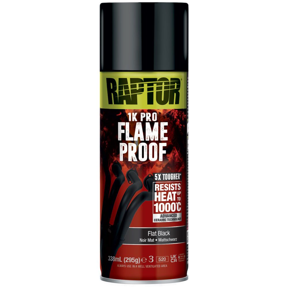 RAPTOR RFLFB/AL Noir mat - Peinture ignifuge 1000° RAPTOR haute température 338ml
