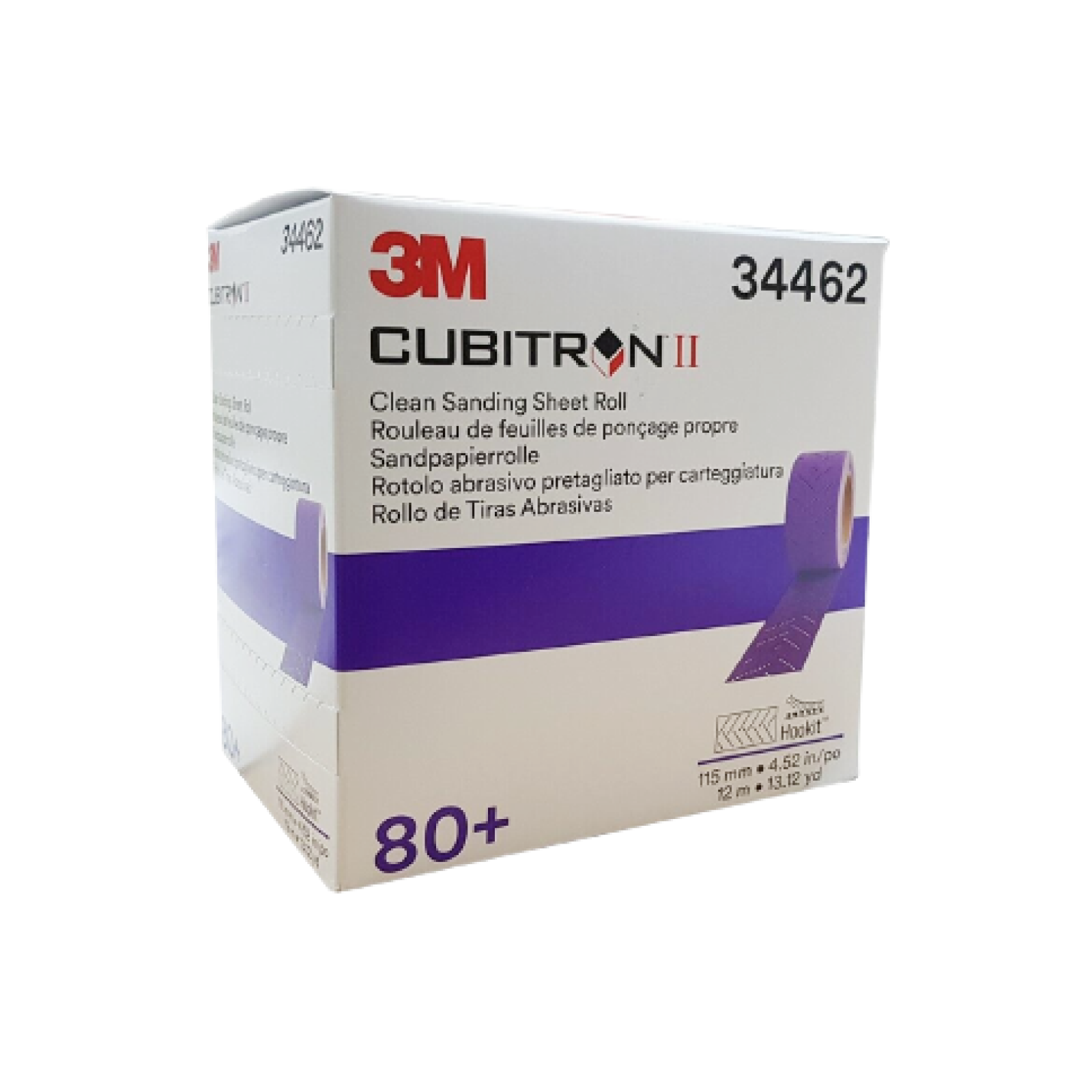 3M 34462 P80 115mm x 12m - Rouleau de coupes abrasives Cubitron 737U 