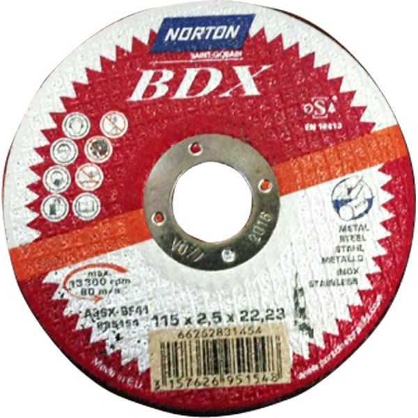 NORTON 31454 Diam 115mm 25 meules à tronçonner 