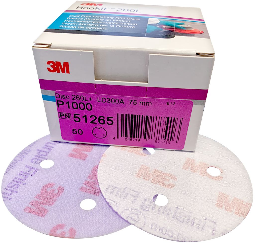 3M 51265 P1000 diam 75mm 50 disques Purple Finishing 