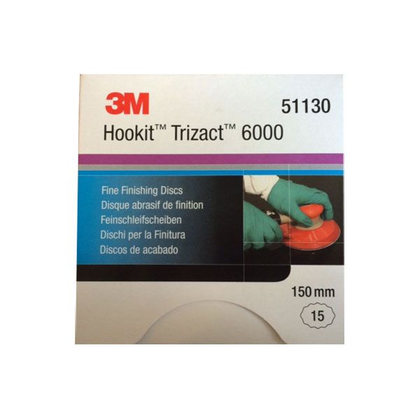 3M 51130 P6000 diam 150mm 15 disques Hookit Trizact 