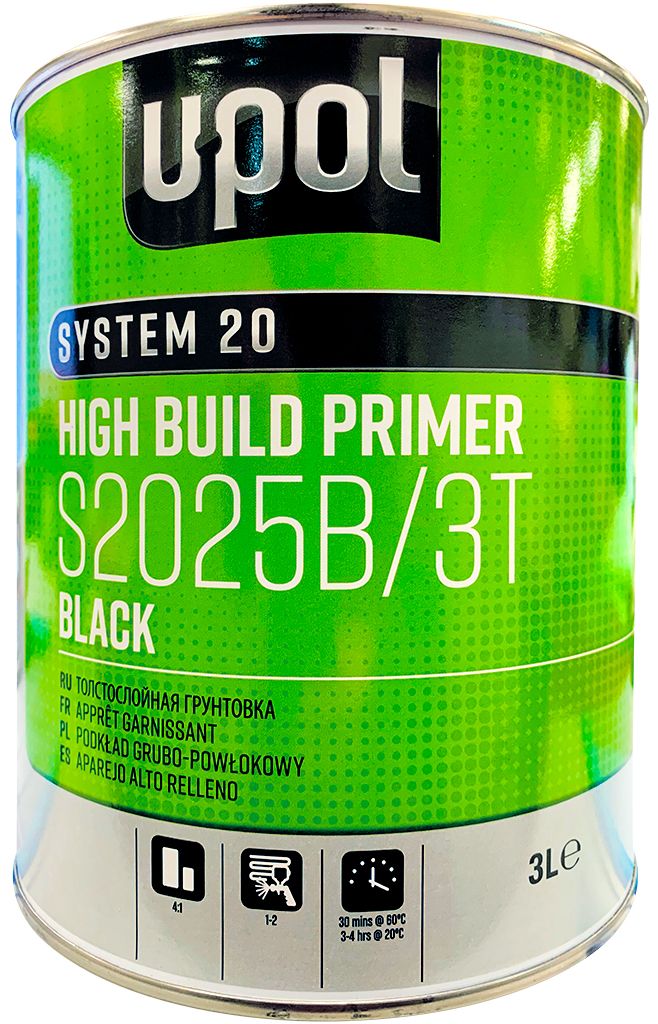 U-POL S2025B/3T Apprêt garnissant noir 4:1 3L