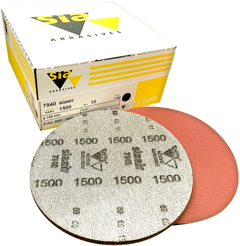 SIA ABRASIVES 5163.3687.1500 P1500 diam 150mm 10 disques finition sur mousse SIA AIR velvet