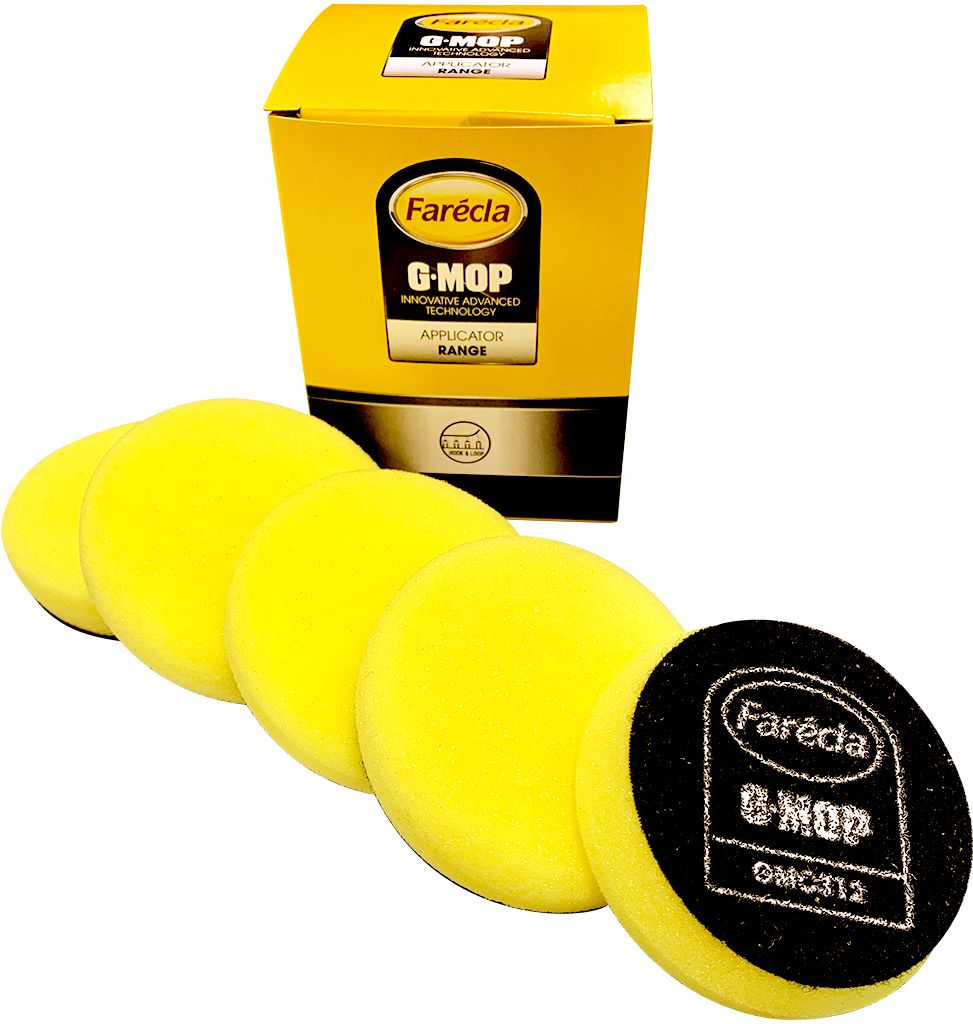 FARECLA GMC312 ETAPE 2, 5 mousses jaunes de polissage G MOP - densité tendre - diam 75 mm