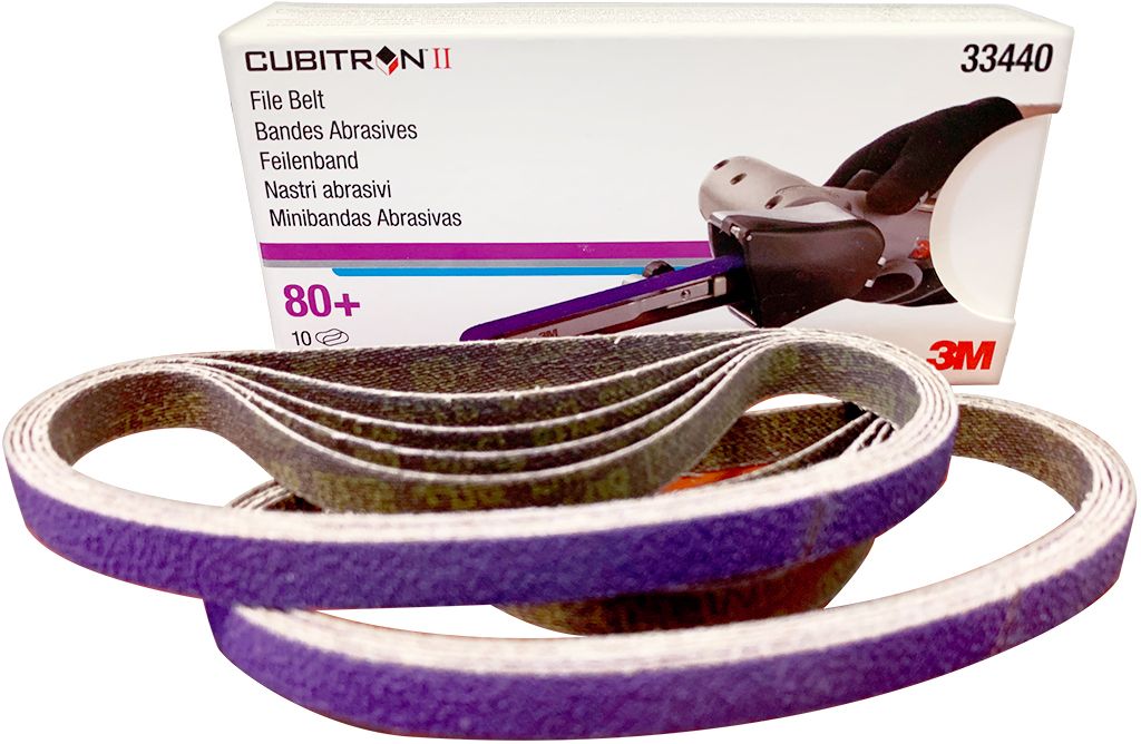 3M 33440 P80+ 10 bandes abrasives 10mm x 330mm Cubitron II  