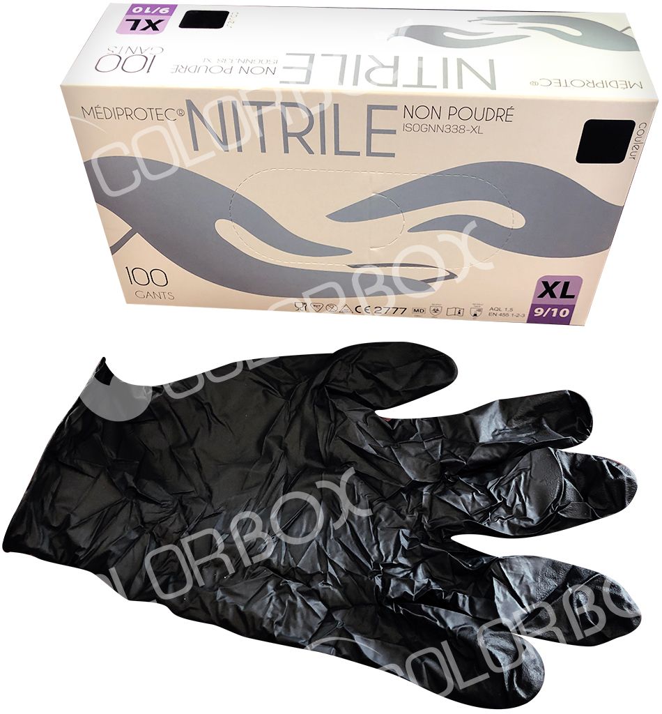 MEDIPROTEC GANTS_XL Boîte de 100 gants en nitrile taille XL