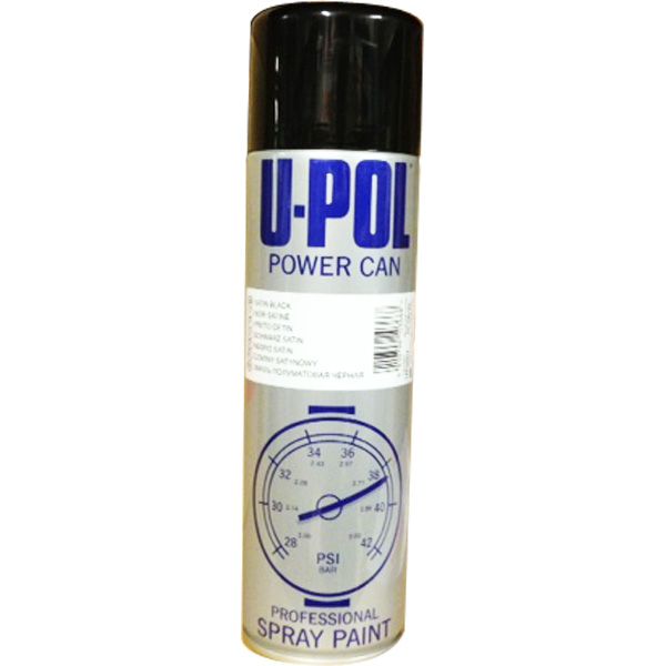 U-POL PCSB/AL Couleur noir satiné aérosol Power Can 500ml