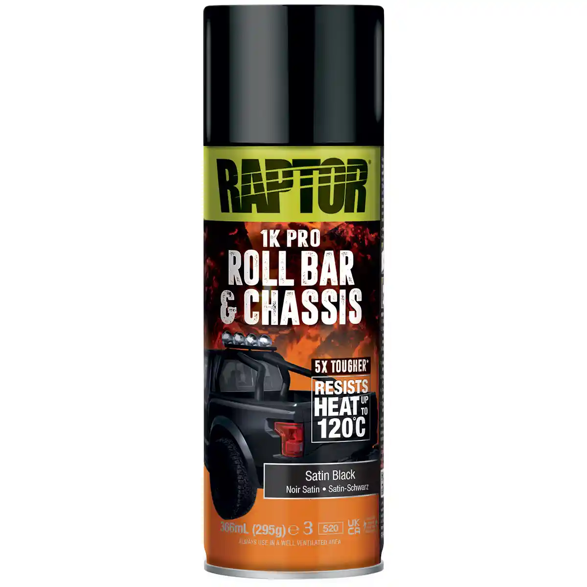 RAPTOR RRBSB/AL Noir satiné - Peinture pour châssis RAPTOR aérosol de 366ml