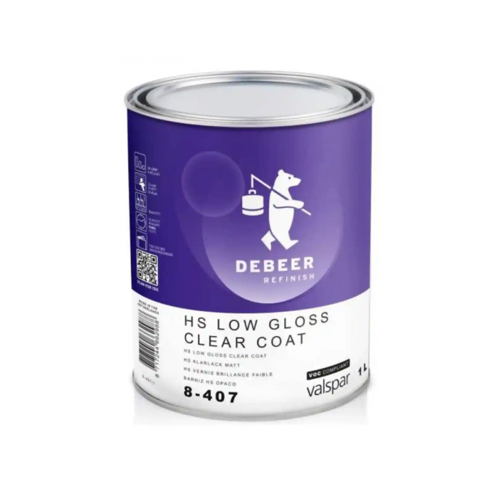 DEBEER 8-407 Vernis HS low gloss 1L