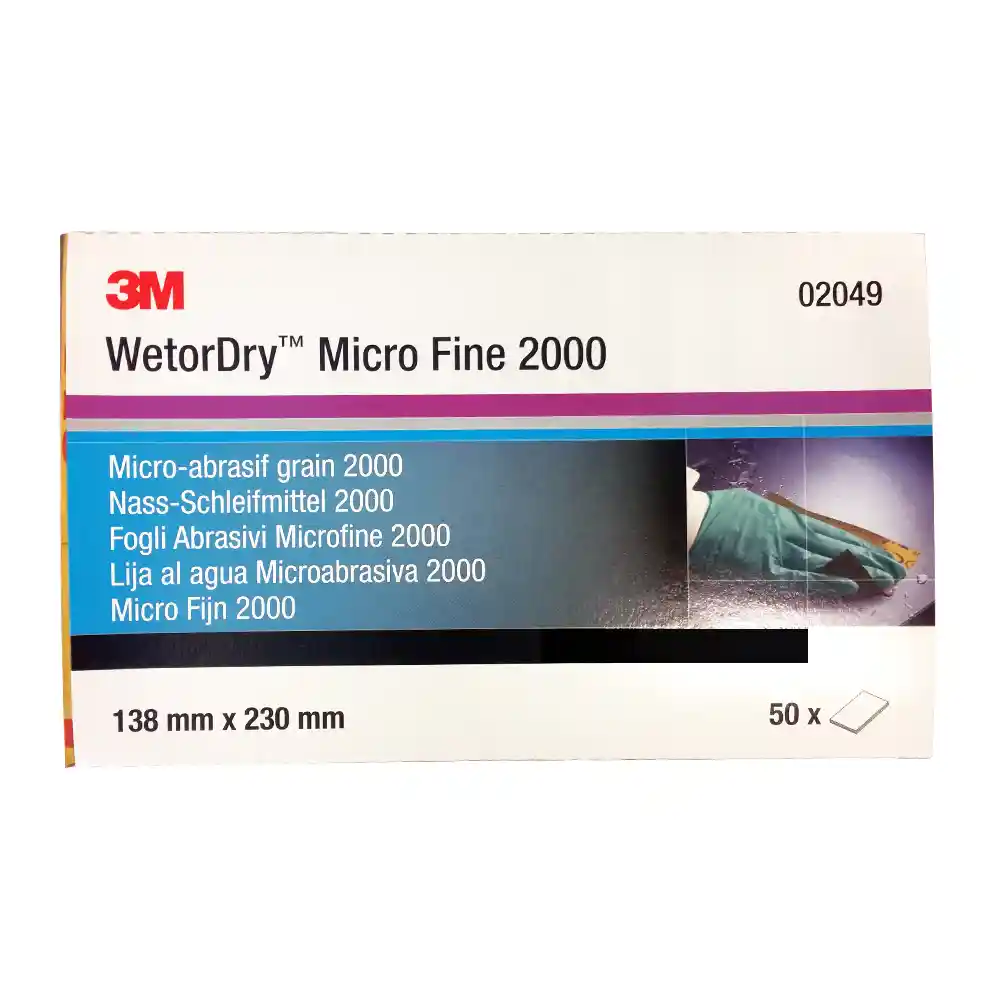 3M 02049 P2000 138x230mm 50 coupes micro abrasives à l'eau Perfect-It