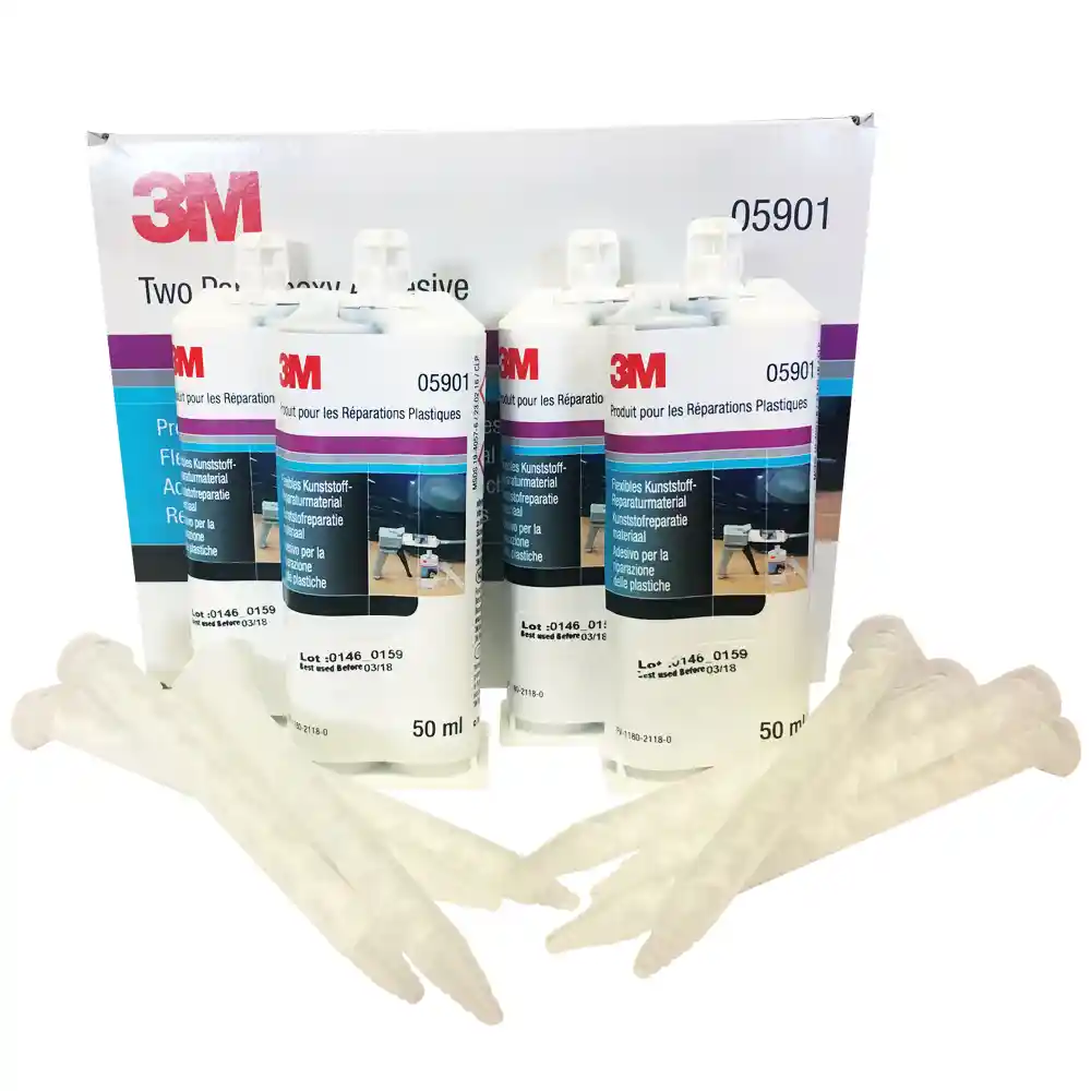 3M 05901 Mastic colle gris pour réparations plastiques - 4 cartouches