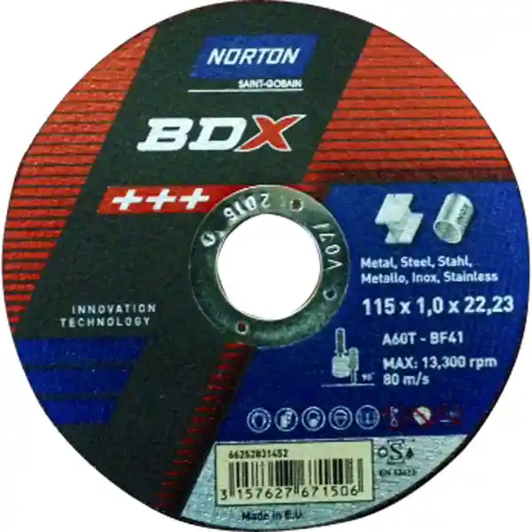 NORTON 28255 Diam 115mm 25 meules à tronçonner BLUE FIRE 