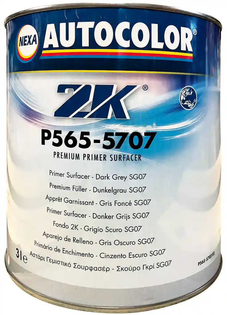 AUTOCOLOR P565-5707 Gris foncé Apprêt garnissant HS Plus Premium 3L
