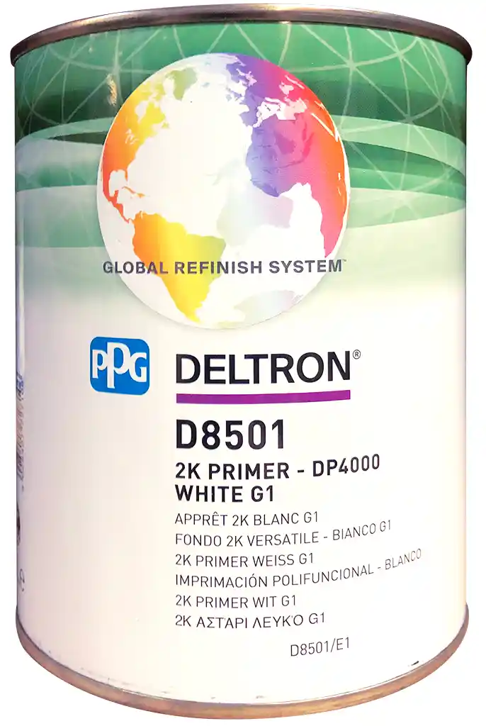 PPG D8501 Blanc G1- DP4000 Apprêt HS mouillé sur mouillé acrylique 2K 1L