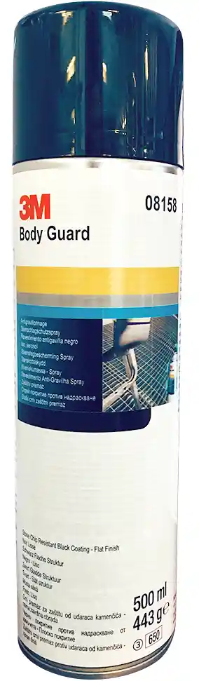 3M 08158 Noir -revêtement antigravillon fini lisse aérosol 500ml