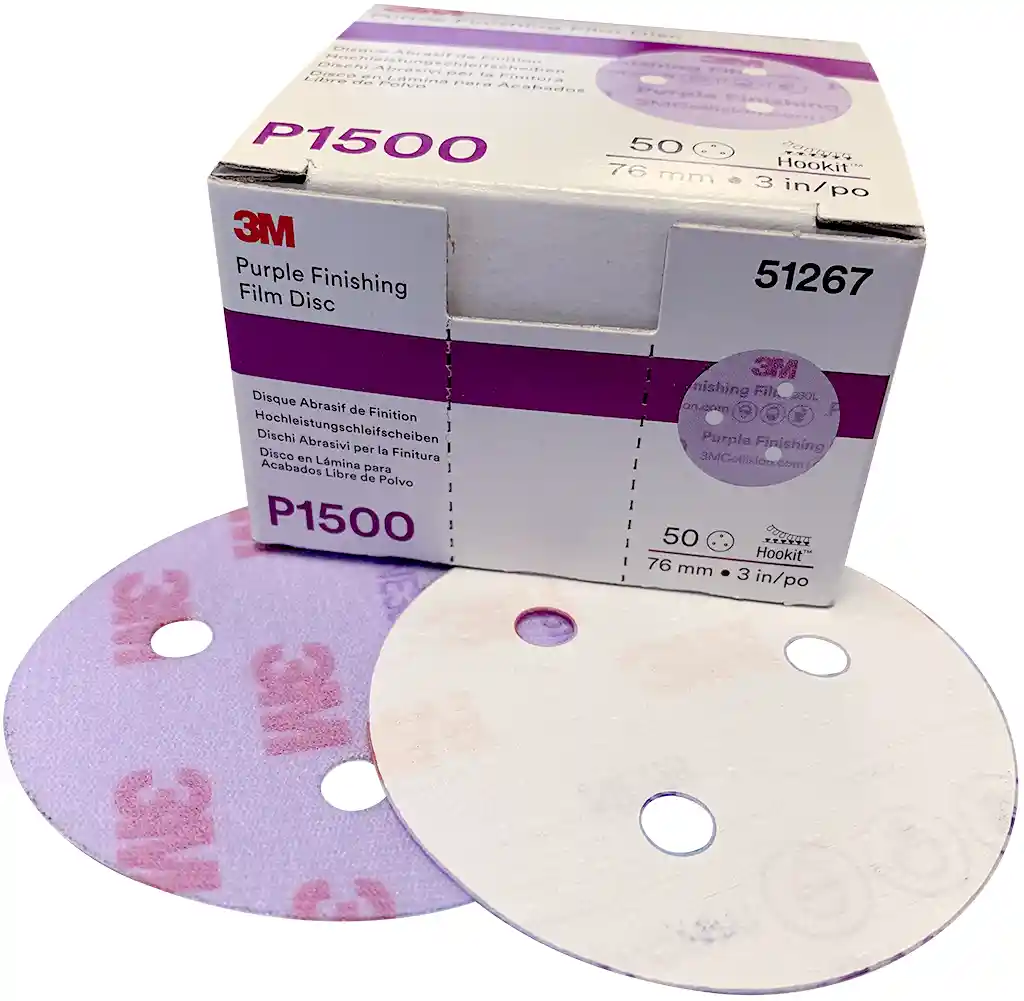 3M 51267 P1500 diam 75mm 50 disques Purple Finishing 
