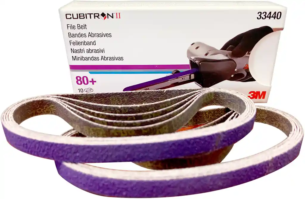 3M 33440 P80+ 10 bandes abrasives 10mm x 330mm Cubitron II  