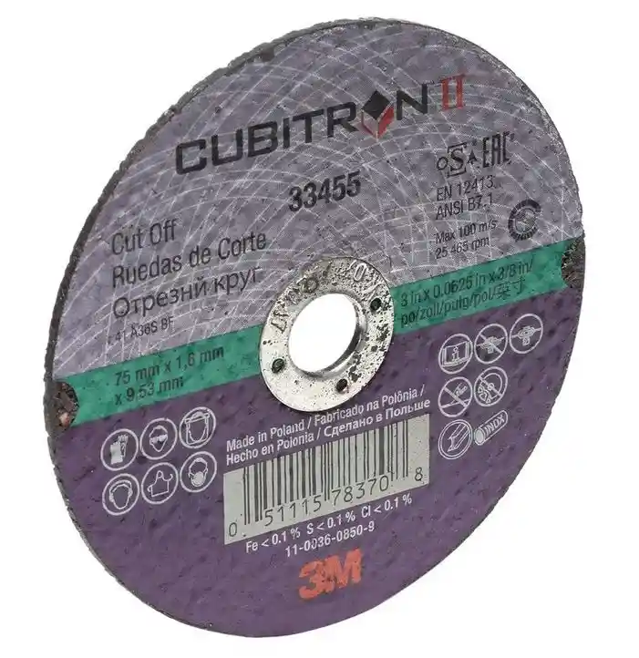3M 33455 Diam 75mm 5 Roues à découper et meuler Cubitron II 