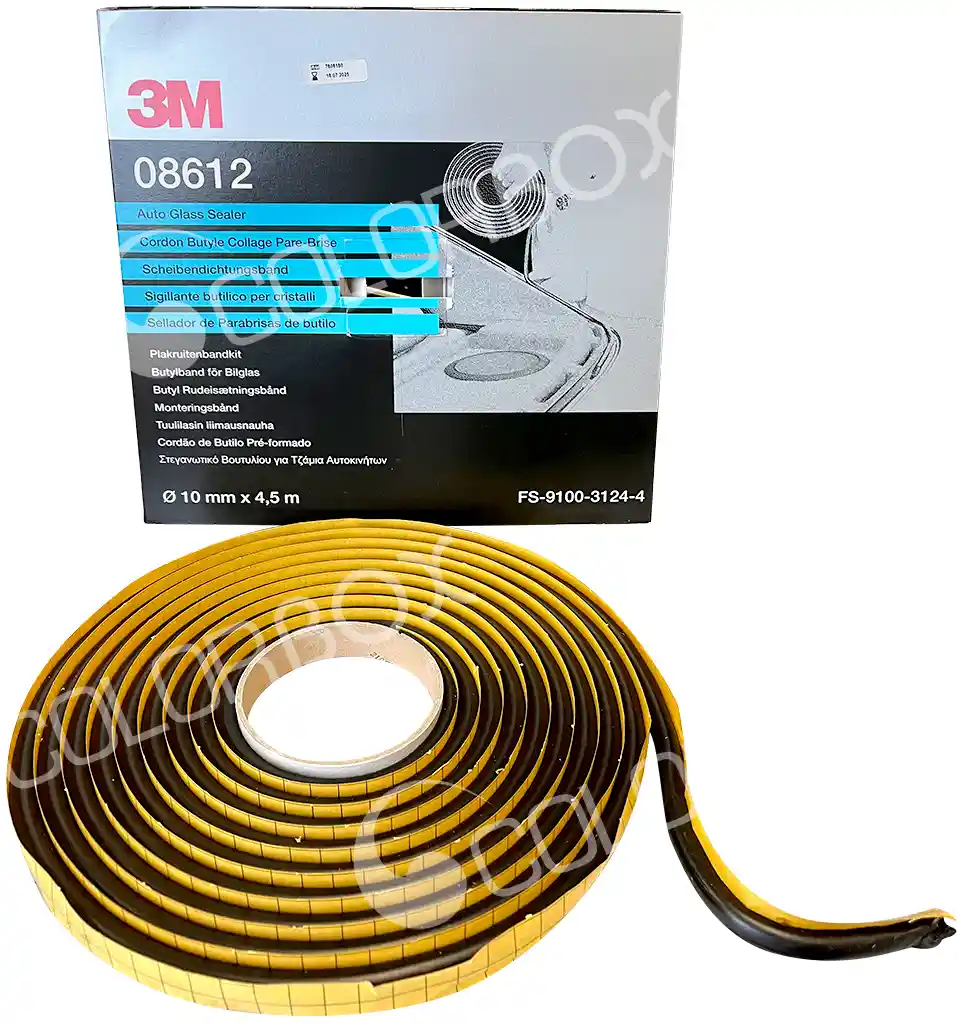 3M 08612 10mmx4.5m -Mastic cordon butyle pour pare-brise