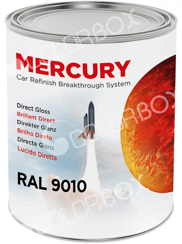 MERCURY RAL9010 Blanc satin pour repeindre votre cabine peinture 1L