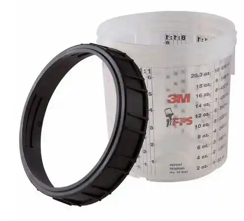 3M 16001 650ml 2 godets rigides gradués PPS + bague serrage