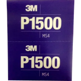 3M 34343 P1500 25 feuilles abrasives à sec flexibles 140 x 171mm Hookit violet