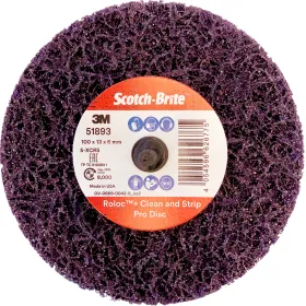3M 51893 Diam 100 x13mm 10 roues de décapage purple XT-ZS sur axe Roloc+