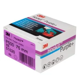 3M E51020 P500 diam 75mm 50 disques Hookit Purple+ 734U multitrous 