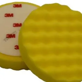 3M 50488 Diam 150mm 2 mousses de lustrage alvéolées jaunes 