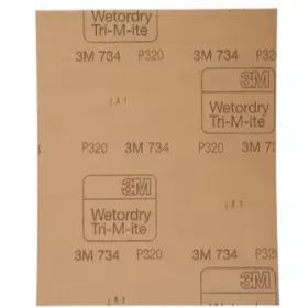 3M 01977 P320 230x280mm - 25 feuilles papier abrasif à l'eau Wetordry